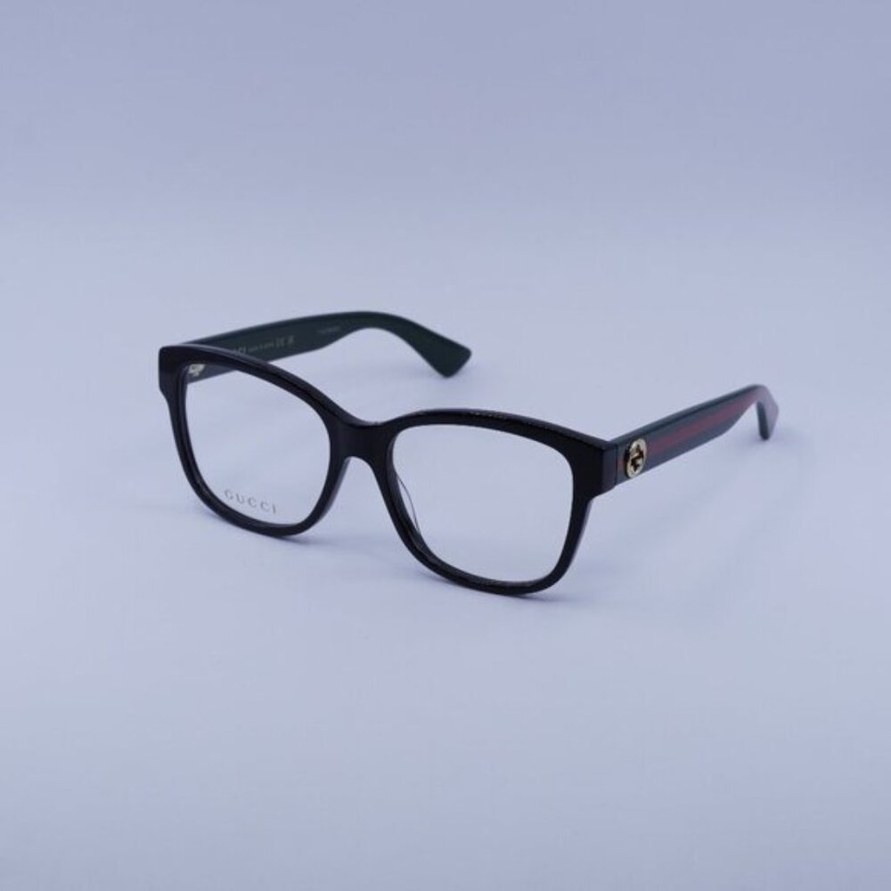 Gucci GG0038ON 011 Eyeglasses Black/Green 54mm Square Frame